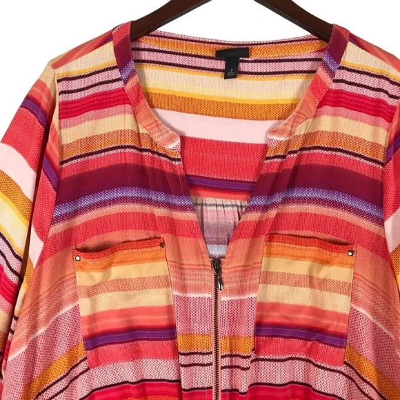 Torrid Shirt Dress Zip Front Size 3 3X Pockets Drawstring Waist Roll Tab Sleeves - Picture 5 of 15